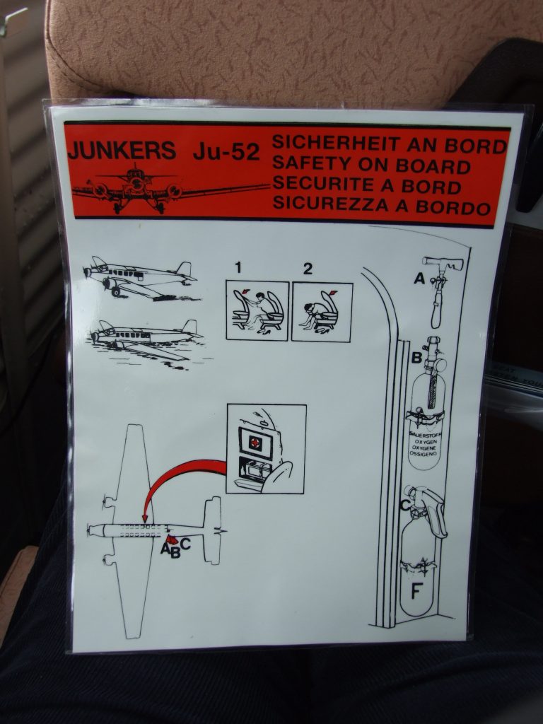 JU 52 Sicherheitskarte